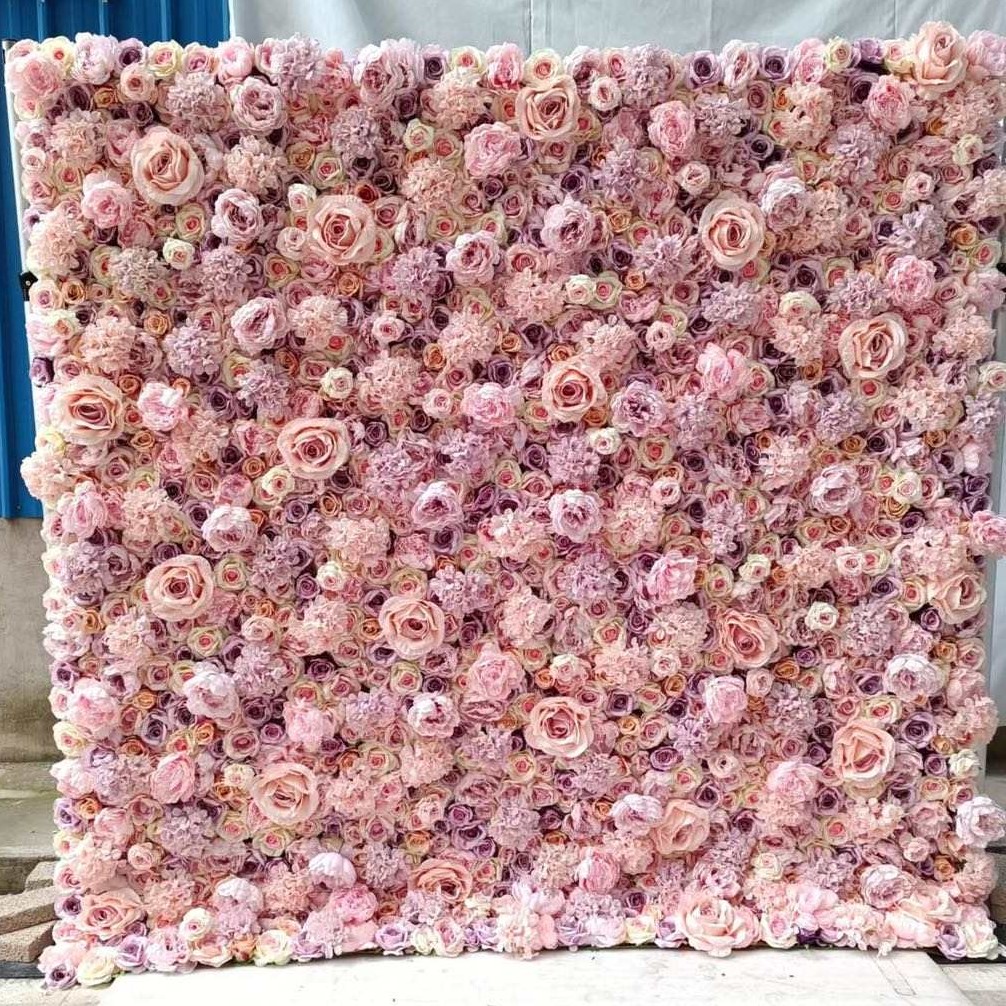 Lavender Flower Wall Rental Marquee Lights Rental