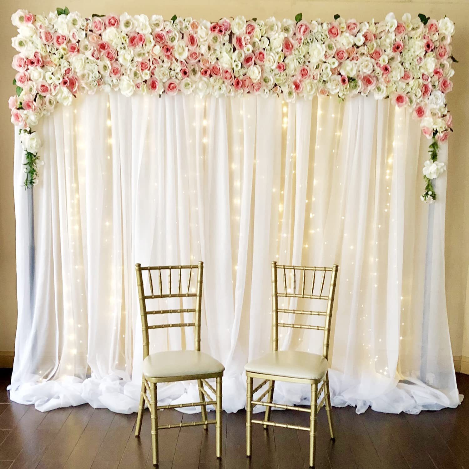 Full Pink Paper Flower Wall Rental Marquee Lights Rental