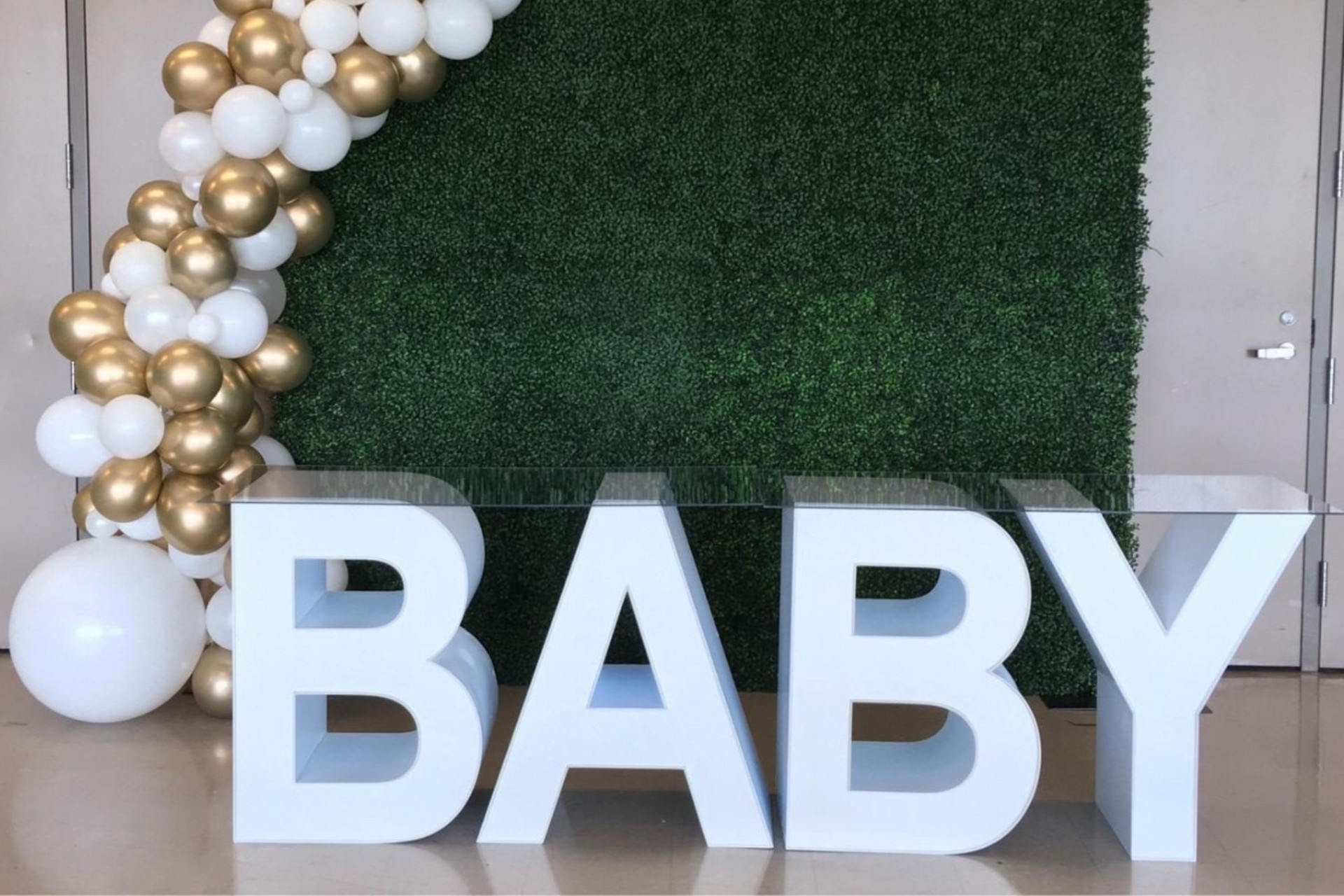 Menlo Park Baby Block Letters with Table Rental