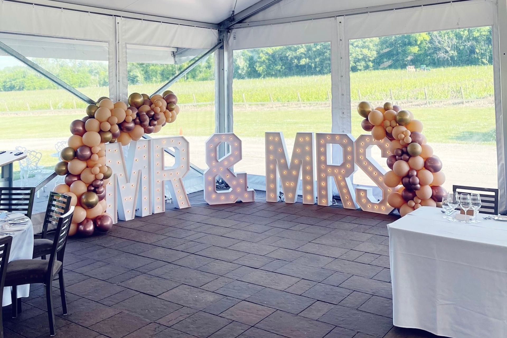 Silver Mr & Mrs Marquee Letters Rental